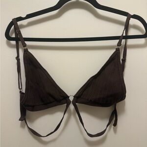 White Fox Boutique Dark Brown Triangle Bralette